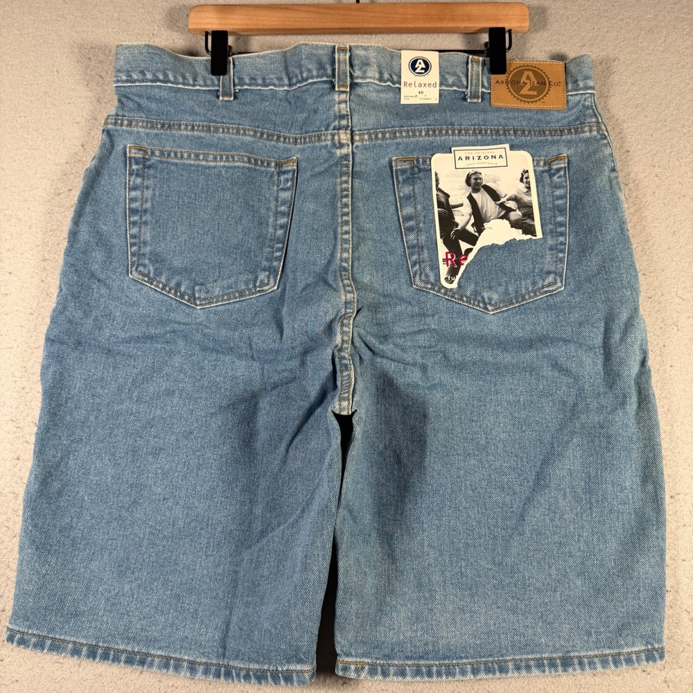 Vintage Arizona Jean Co Mens Relaxed Fit Denim Shorts Stonewash Blue Size 40 New
